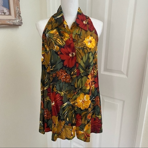 French Connection Tops - Vintage French Connection Tropical Swing Top Med